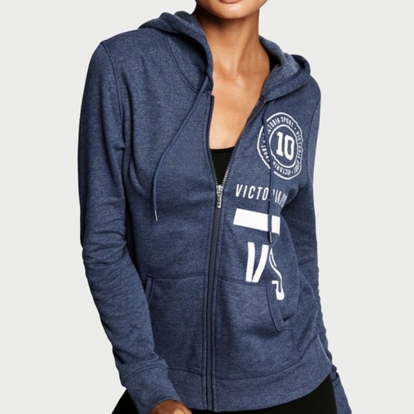 Victoria's Secret Sweaters - Victoria's Secret Hoodie Jacket Small Navy Sports